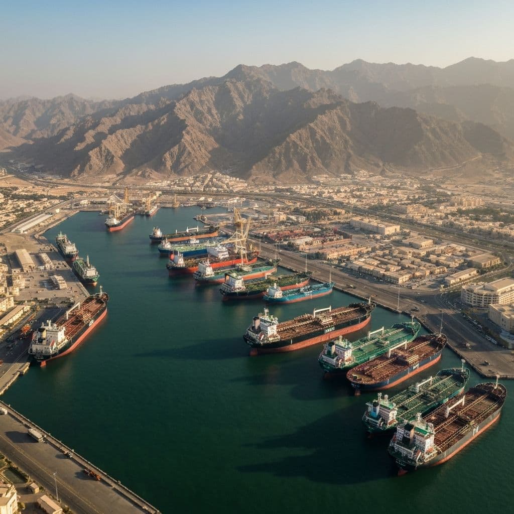 Fujairah United Arab Emirates port facility and shipping operations