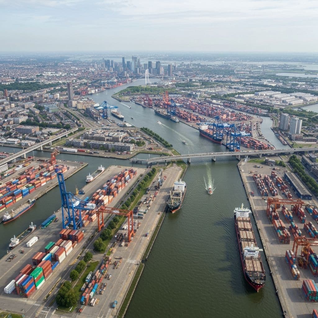 Rotterdam Netherlands port facility and shipping operations